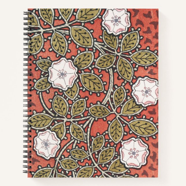 Wild Rose Art Illustration Flower Pattern Notebook (Front)