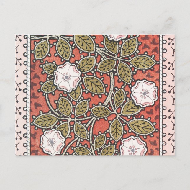 Wild Rose Art Illustration Flower Pattern Postcard (Front)