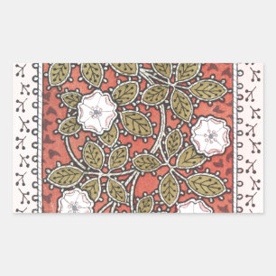 Wild Rose Art Illustration Flower Pattern Rectangular Sticker