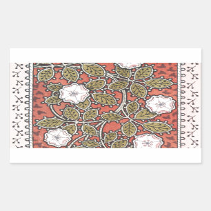 Wild Rose Art Illustration Flower Pattern Rectangular Sticker
