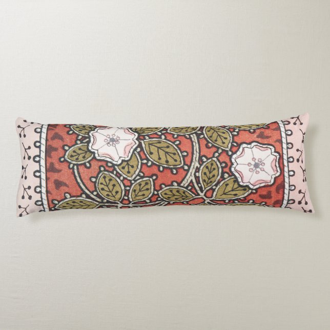 Wild Rose Art Illustration Flower Vintage Body Cushion (Back)