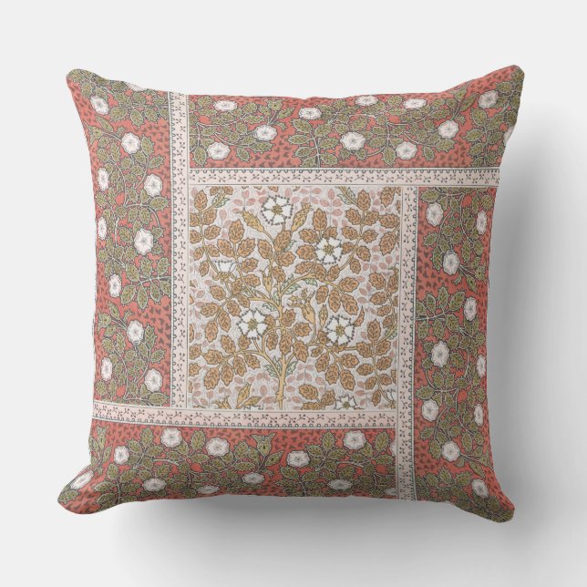 Wild Rose Art Illustration Flower Vintage Cushion (Front)