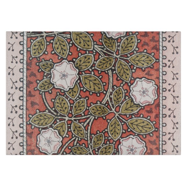 Wild Rose Art Illustration Flower Vintage Cutting Board (Front)