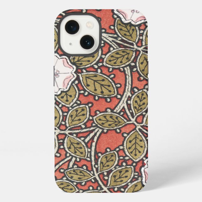Wild Rose Art Illustration Flower Vintage iPhone Case (Back)