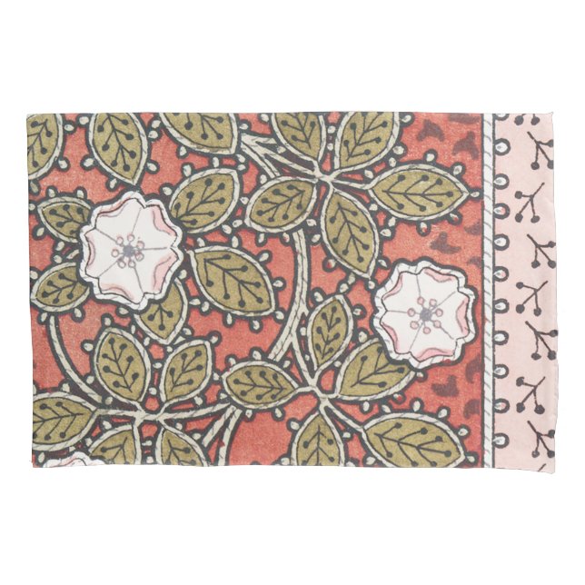 Wild Rose Art Illustration Flower Vintage Pillowcase (Front)