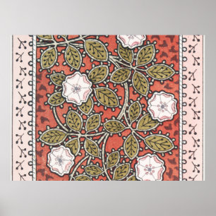 Wild Rose Art Illustration Flower Vintage Poster