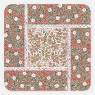 Wild Rose Art Illustration Flower Vintage Square Sticker