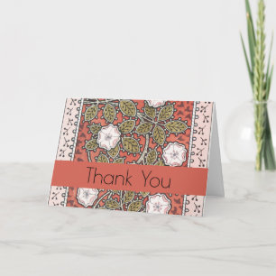 Wild Rose Art Illustration Flower Vintage Thank You Card