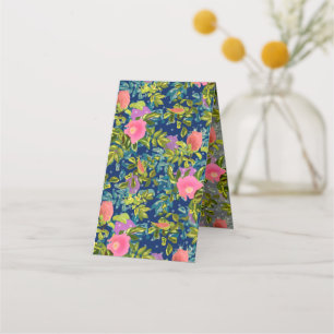 Wild rose, blue background, wild rose, roses, pink loyalty card