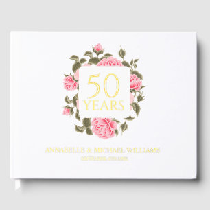 WILD ROSE BOUQUET 50th GOLDEN ANNIVERSARY Guest Book