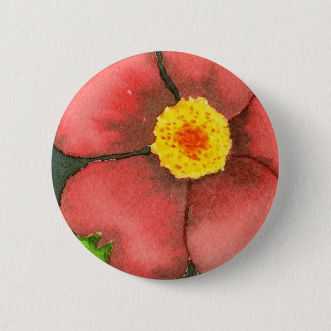 "Wild Rose" Floral Button (Front)