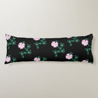 Wild Rose - Floral Pattern on Black Background  