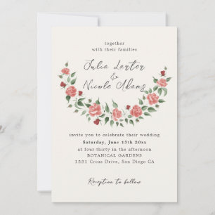 Wild Rose Floral Petals Garden Affair Wedding Invitation