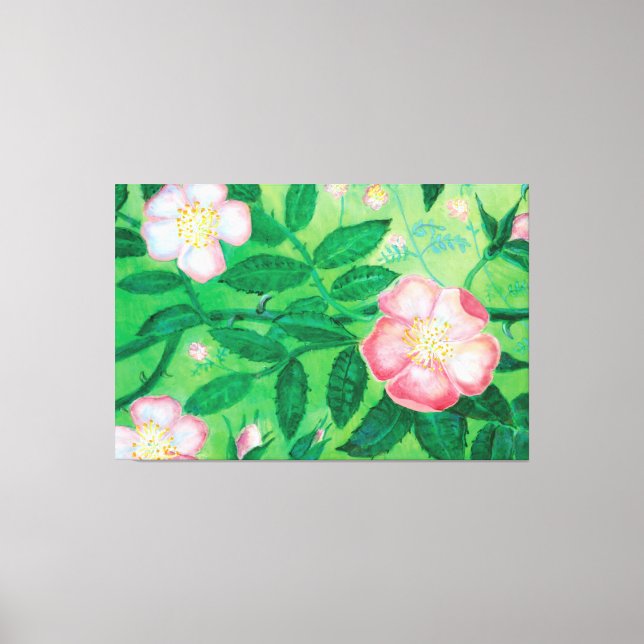 Wild rose flowers  canvas print (Front)