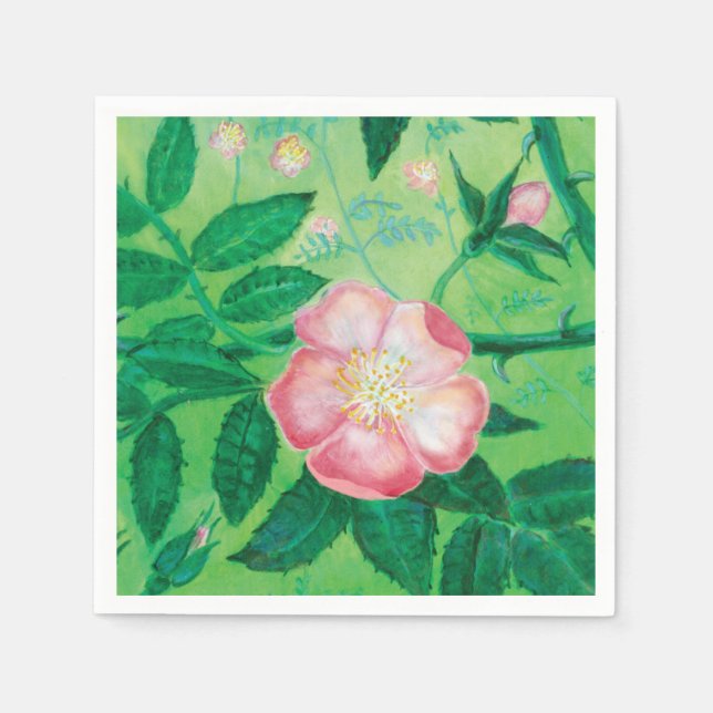 Wild rose flowers  napkins (Front)