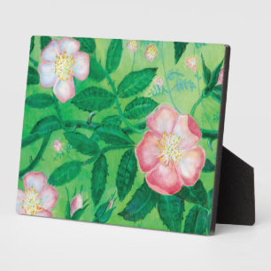 Wild rose flowers plaque
