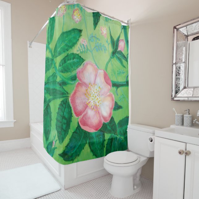 Wild rose flowers   shower curtain (In Situ)