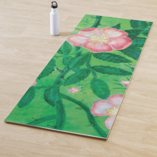 Wild rose flowers  yoga mat