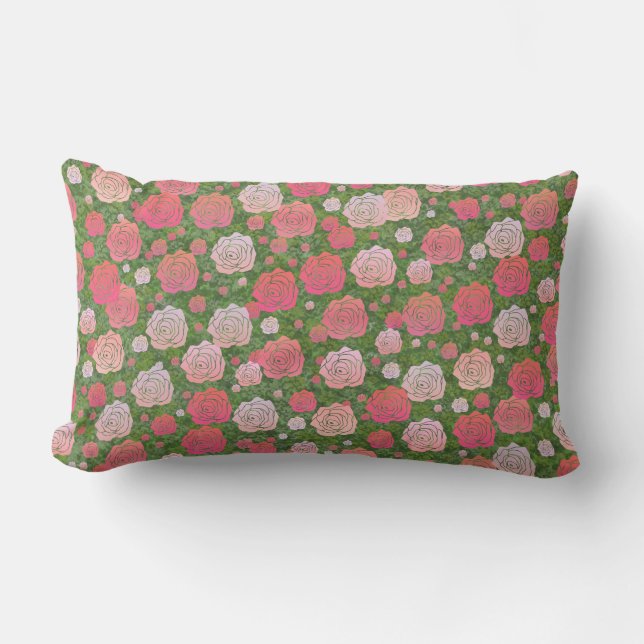 Wild Rose Garden Lumbar Cushion (Front)