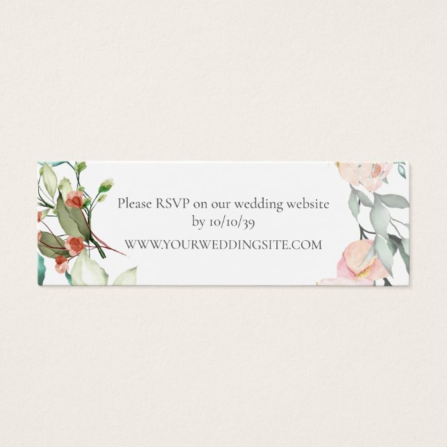 Wild Rose Garland Wedding Website RSVP (Front)
