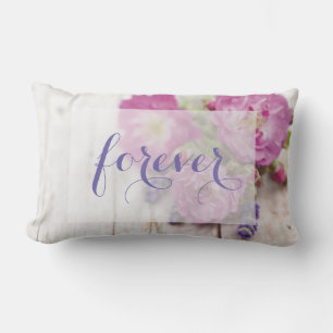 Wild Rose & Lavender Summer Flower Forever Lumbar Cushion