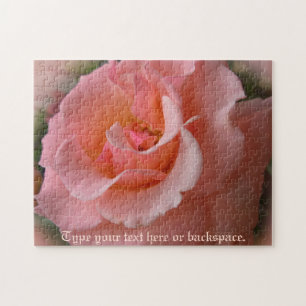 Wild Rose Puzzle Personalised Peach Rose Puzzles