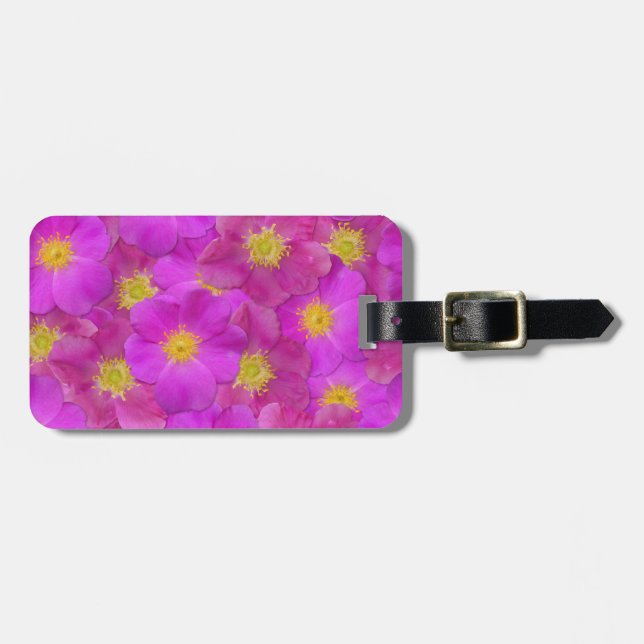 Wild Rose Seamless Pattern Luggage Tag (Front Horizontal)
