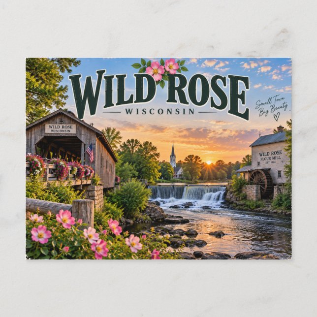 Wild Rose Wisconsin Postcard (Front)