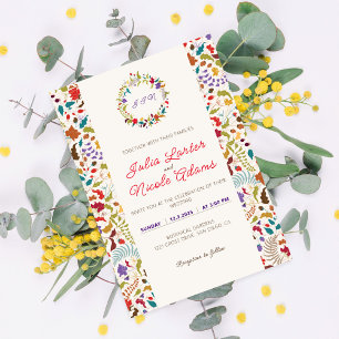 Wild Rose Woods Exotic Flower Garden Wedding Invitation