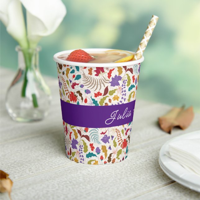 Wild Rose Woods Exotic Flower Garden Wedding Paper Cups (Insitu)