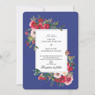 Wild Roses and Bluing Colour Invitation