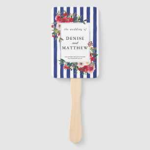 Wild Roses and Bluing Coloured Hand Fan