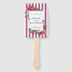 Wild Roses and BonBon Pink Hand Fan