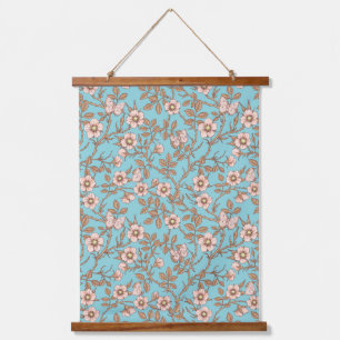 Wild roses and butterflies /pink/brown/pool hanging tapestry