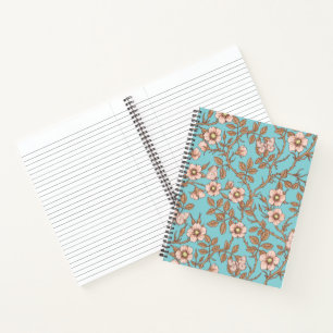 Wild roses and butterflies /pink/brown/pool notebook