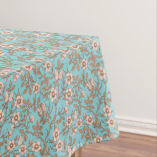 Wild roses and butterflies /pink/brown/pool tablecloth