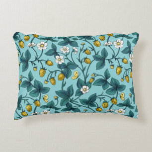 Wild roses and butterflies /pink/pale green/yellow decorative cushion