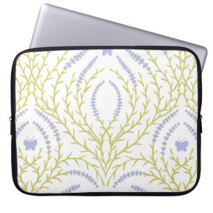 Wild roses and butterflies /pink/pale green/yellow laptop sleeve