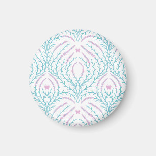 Wild roses and butterflies /pink/pale green/yellow magnet