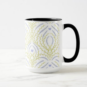 Wild roses and butterflies /pink/pale green/yellow mug