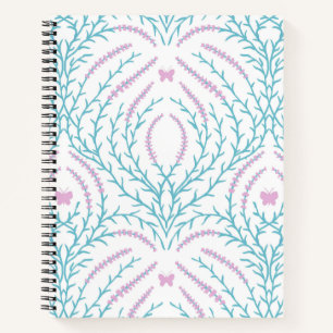 Wild roses and butterflies /pink/pale green/yellow notebook