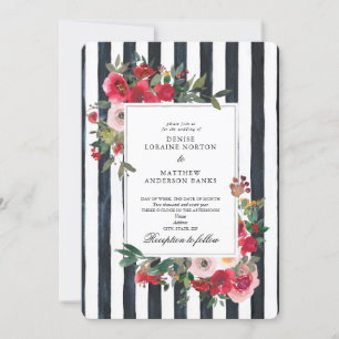 Wild Roses and Caviar Black Invitation