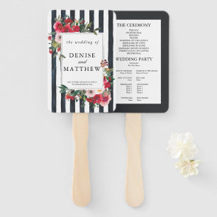 Wild Roses and Caviar Black Wedding Hand Fan