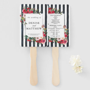 Wild Roses and Caviar Black Wedding Hand Fan