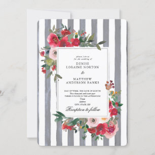 Wild Roses and Chiseled Stone Colour Invitation