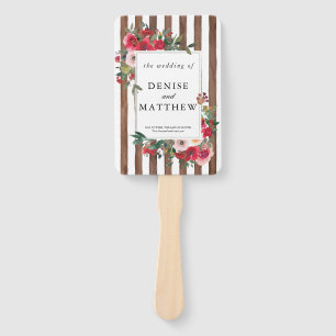 Wild Roses and Coco Mocha Wedding  Hand Fan