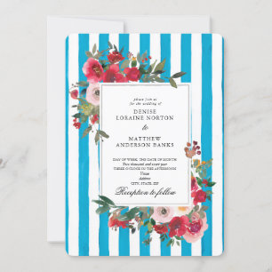 Wild Roses and Grotto Blue Invitation