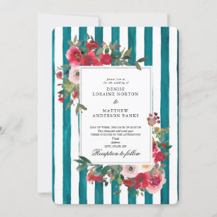 Wild Roses and Harbour Blue Invitation