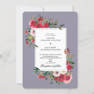 Wild Roses and Lavender Grey Invitation