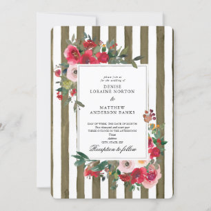 Wild Roses and Martini Olive Invitation